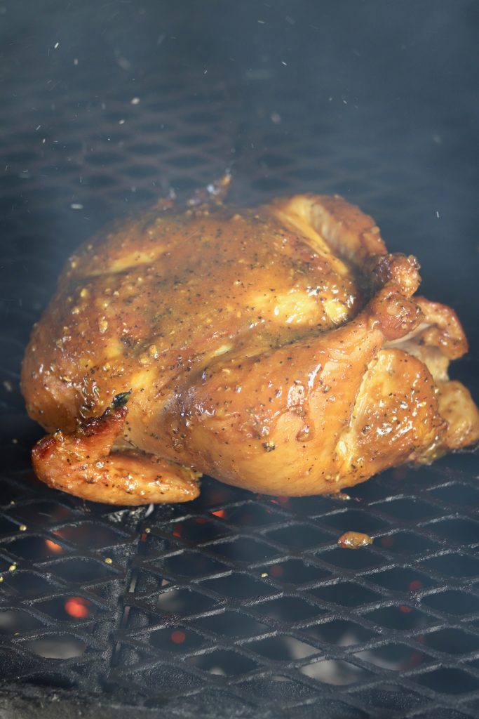 Smoked whole chicken
