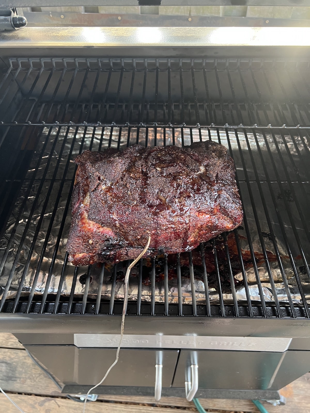 Smoked Pork Butt on a pellet grill.