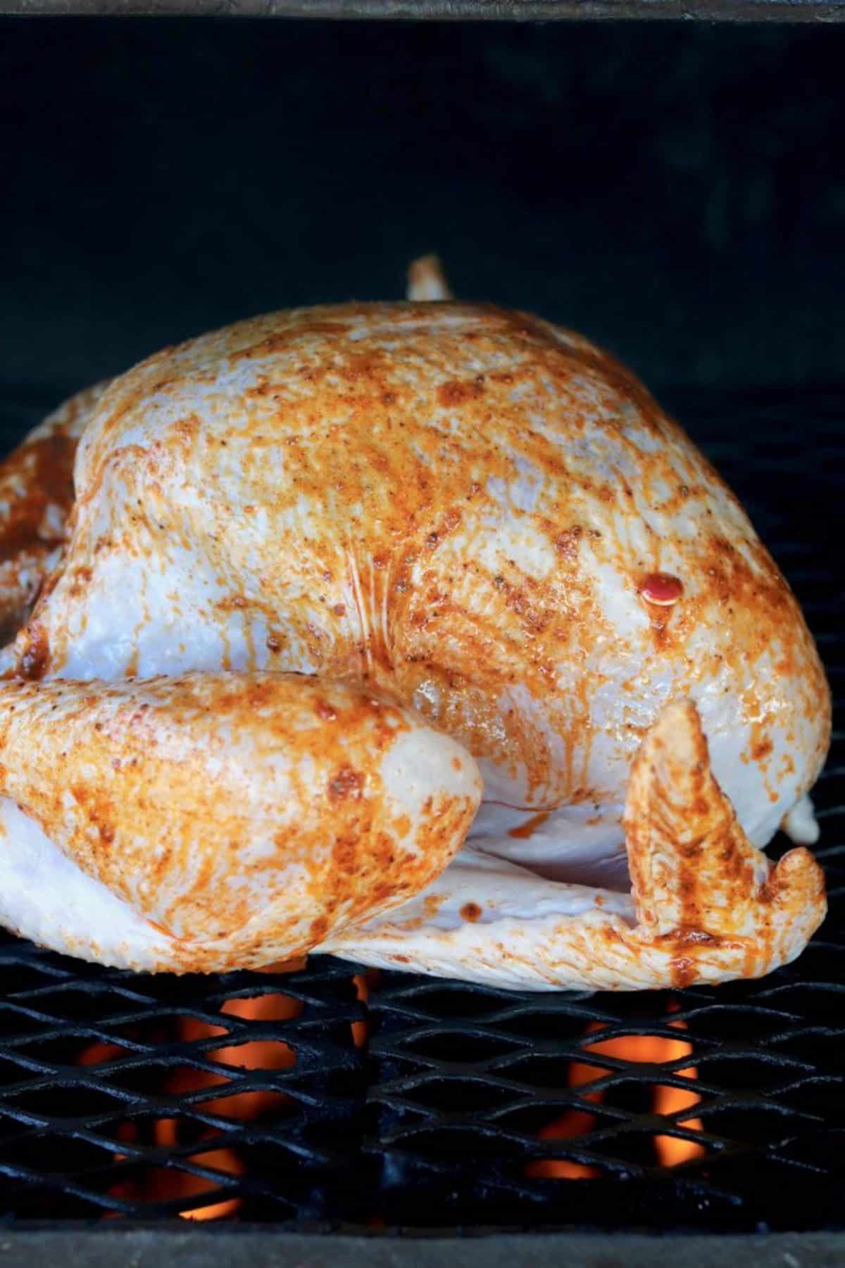 Turkey on a grill.