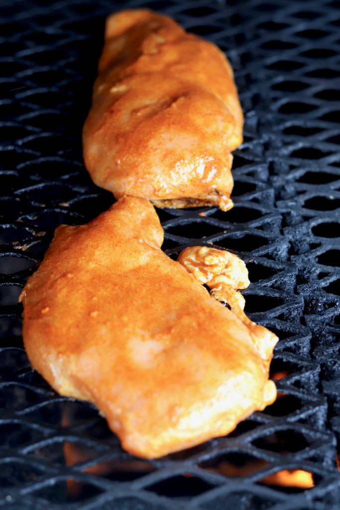 Marinated Chicken on a grill fire