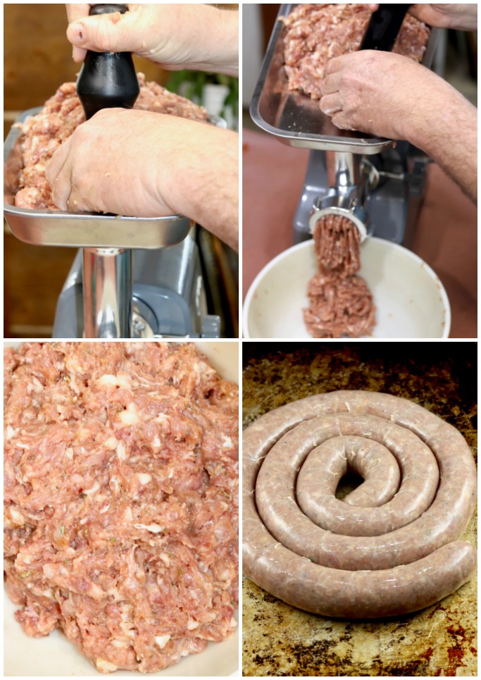 Stuffing maple sausage into casings