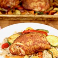 Grilled Chicken Thighs with vegetables