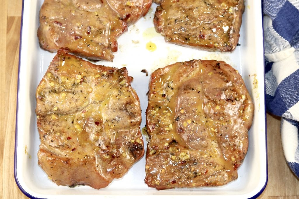 Grilled Honey Mustard Pork Steaks