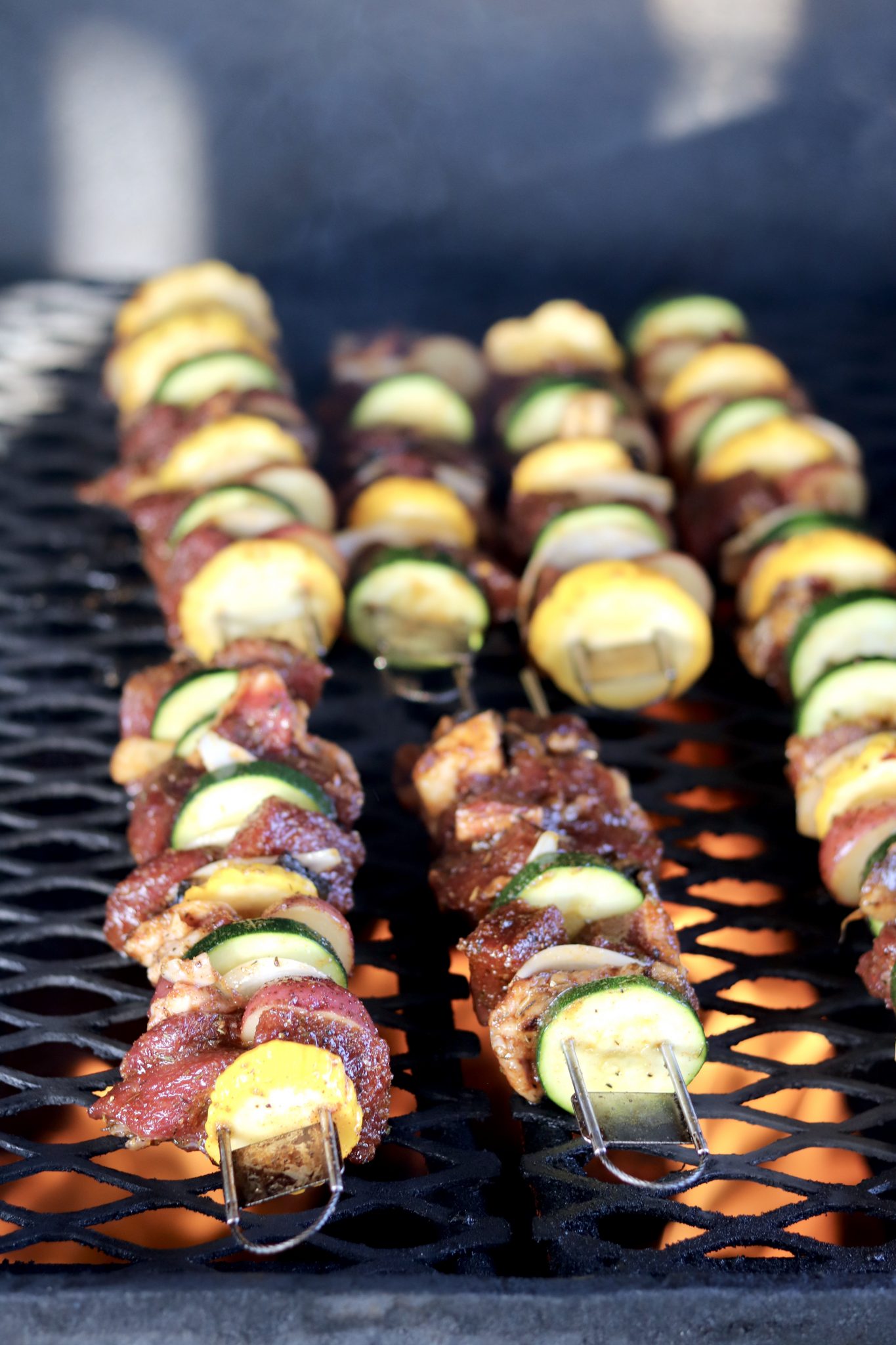 Grilled Steak Kabobs {with Summer Vegetables} - Out Grilling