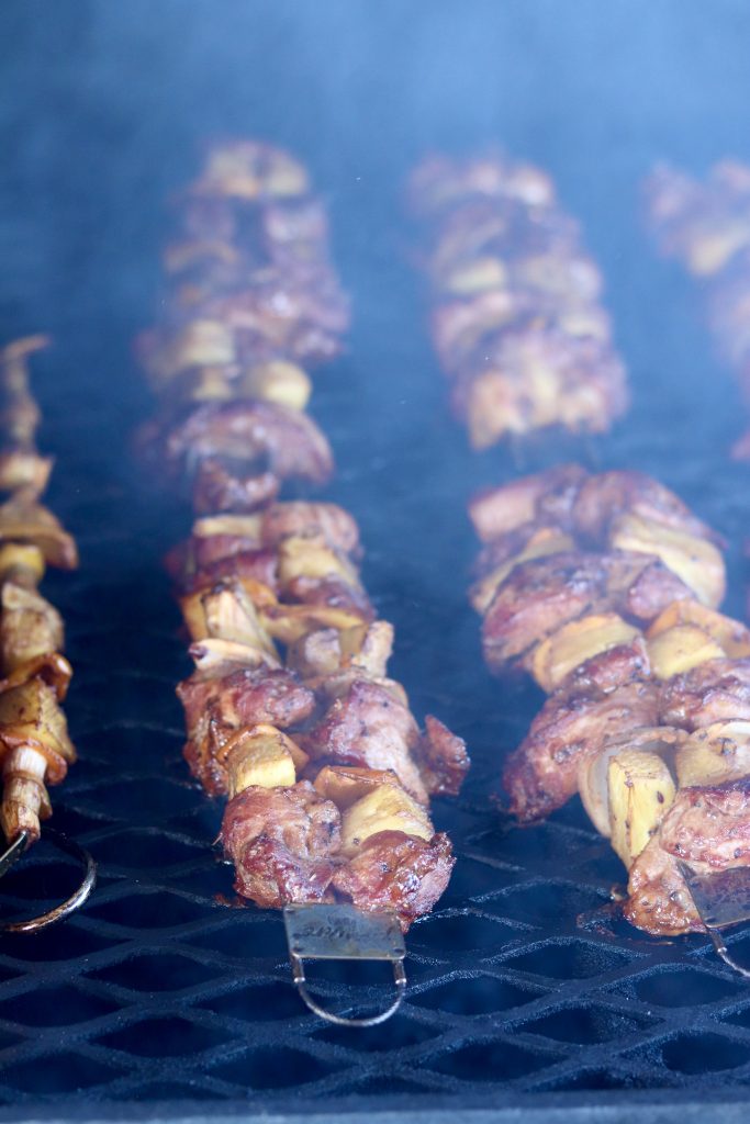 Grilled pork and pineapple kabobs