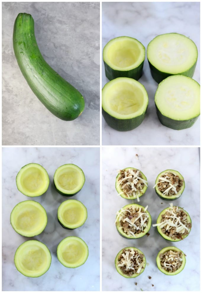 How to make zucchini cups collage