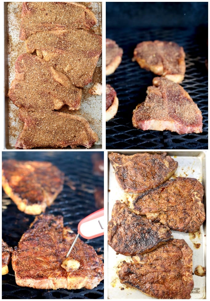 Step by Step photos grilling T-Bone Steaks