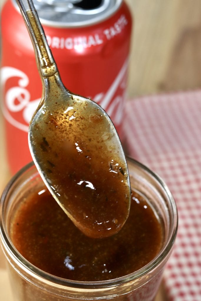 Spoonful of smoky Coca-Cola Glaze