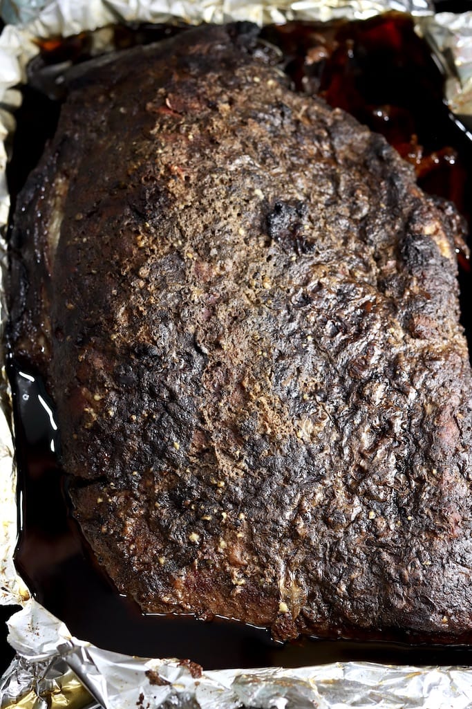 Fully cooked smoked brisket