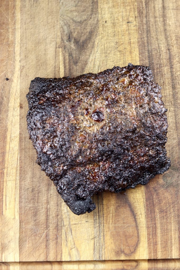 Grilled pork loin on a cutting board