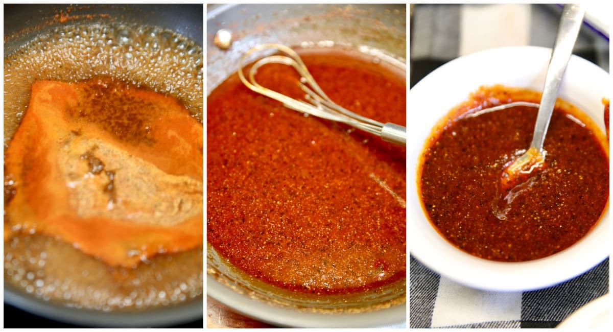 Making Apple Cider BBQ Sauce collage.