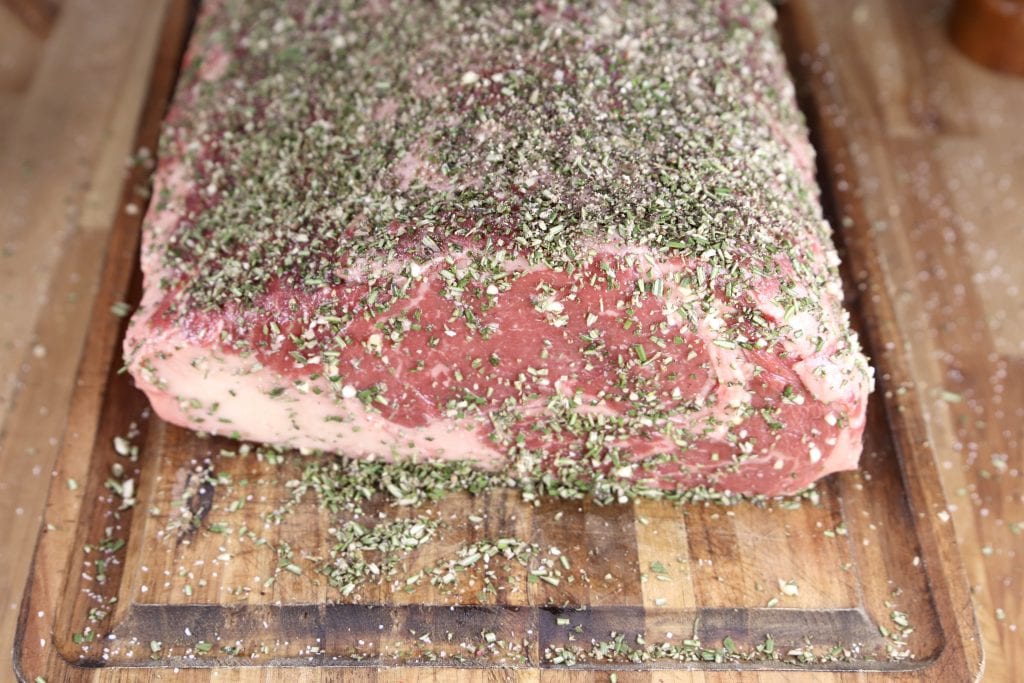 Grilled herb crusted prime rib