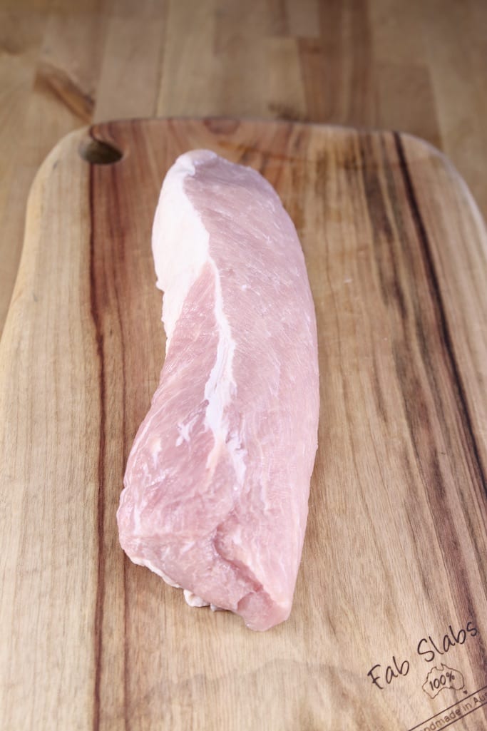Pork tenderloin on a cutting board