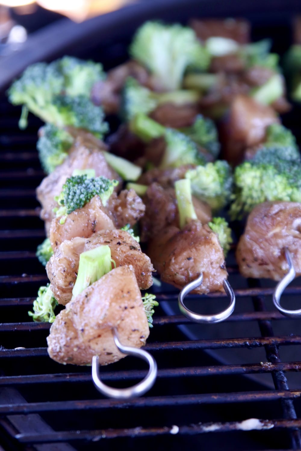 Chicken and Broccoli Skewers on the Grill