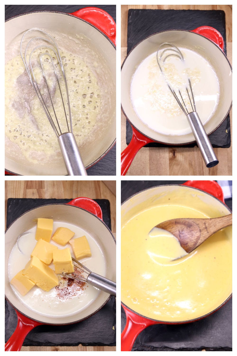 collage making cheese sauce