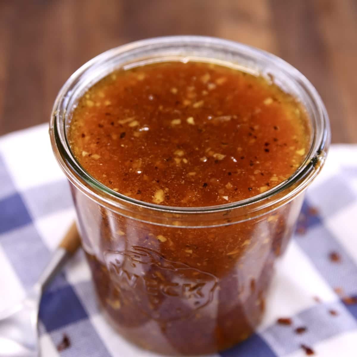 Apricot BBQ Sauce in a weck jar
