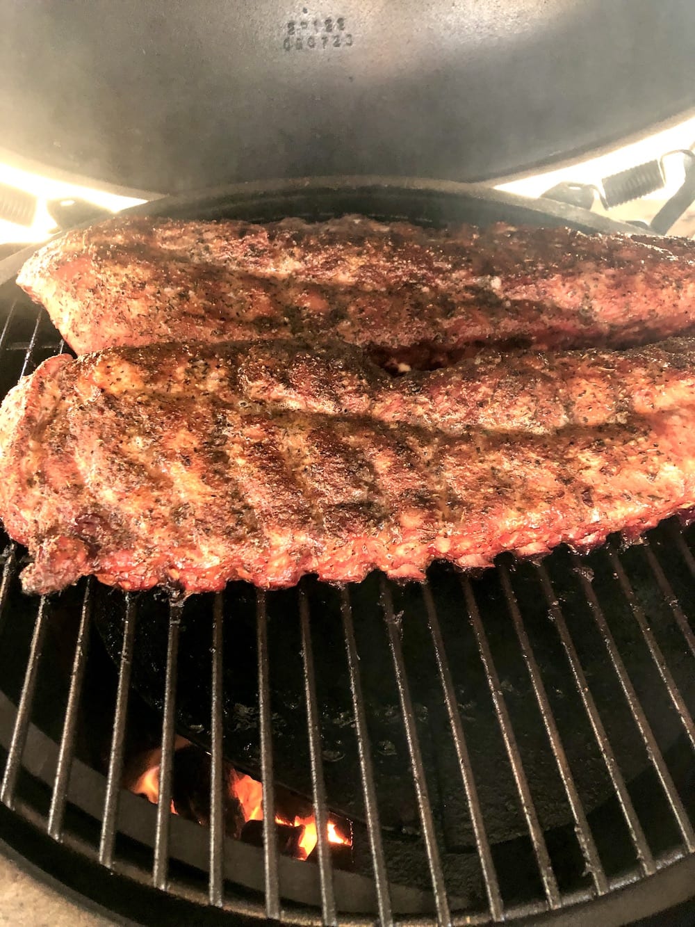 Baby Back Ribs grilled on a Big Green Egg