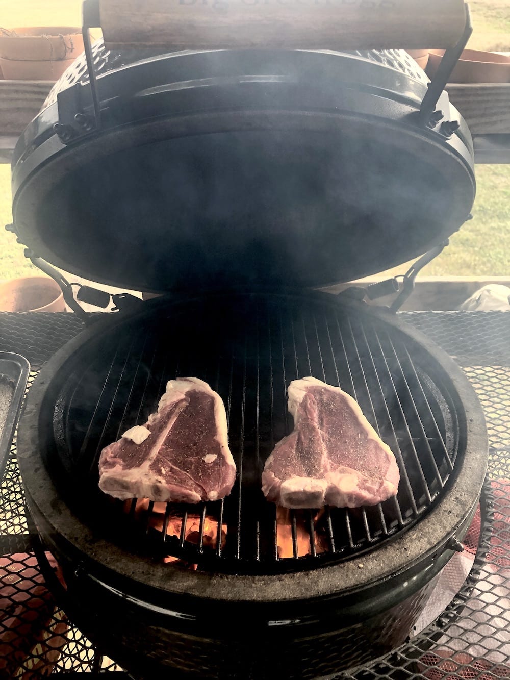 2 T-Bone Steaks on a Grill