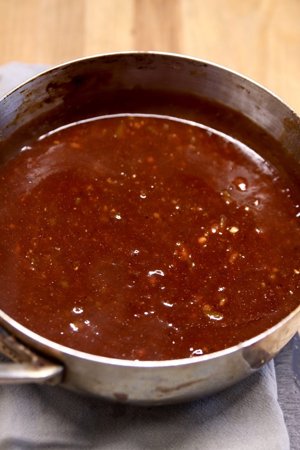 jalapeno bbq sauce in a pan