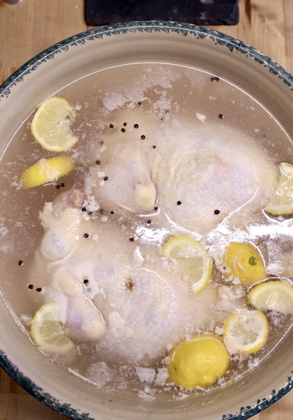 brining 2 whole chickens with lemons