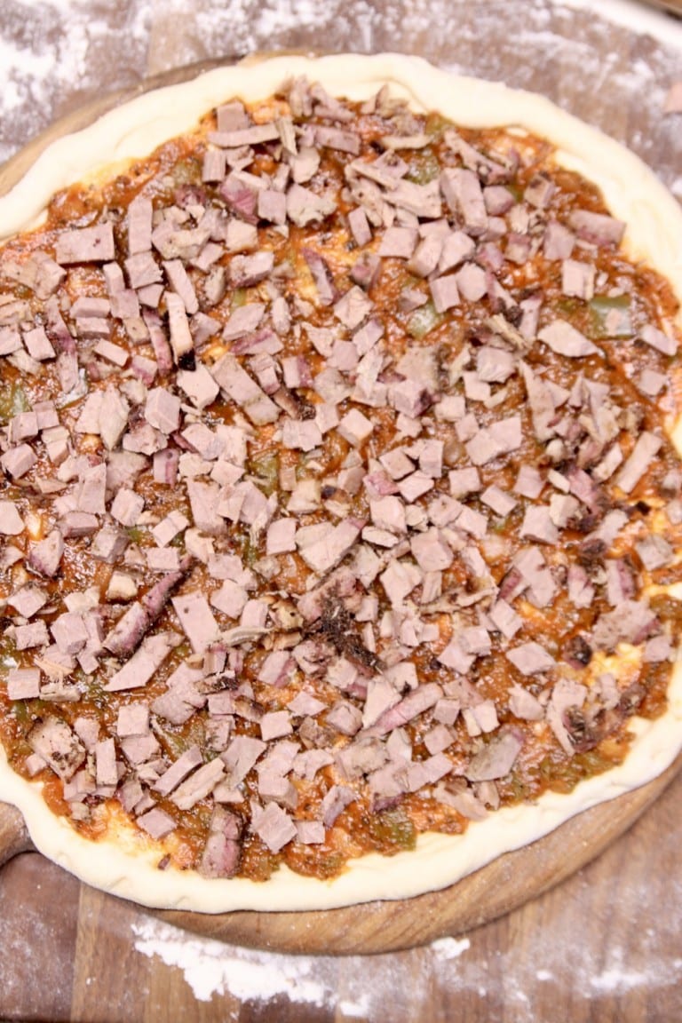 Smoked Brisket Pizza {Grilling Recipe} Out Grilling