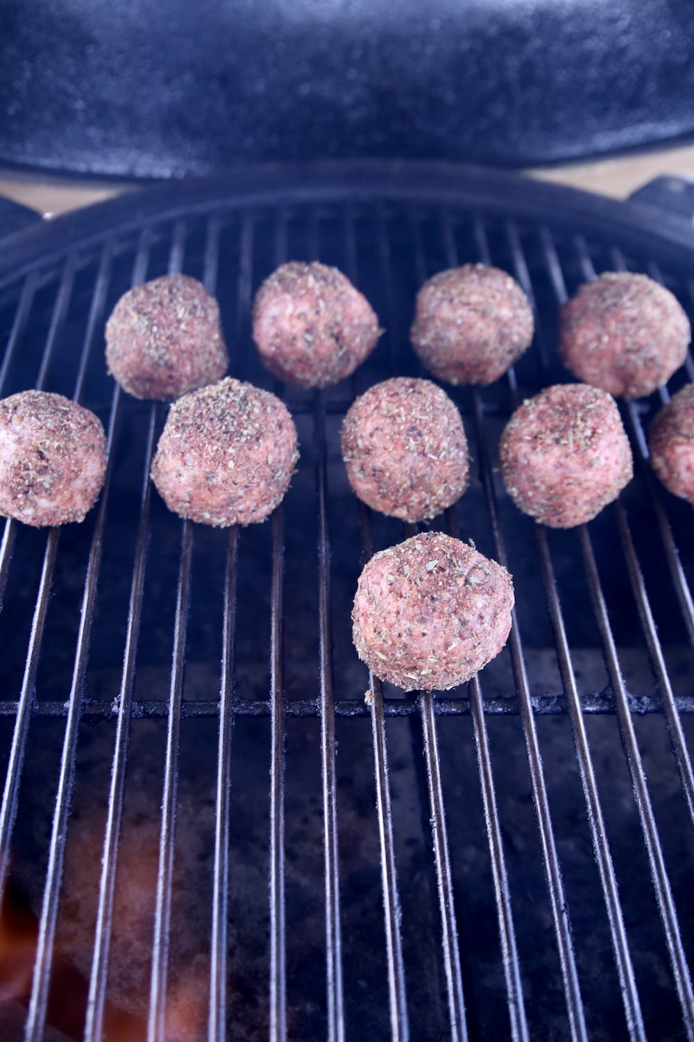 meatballs on a grill