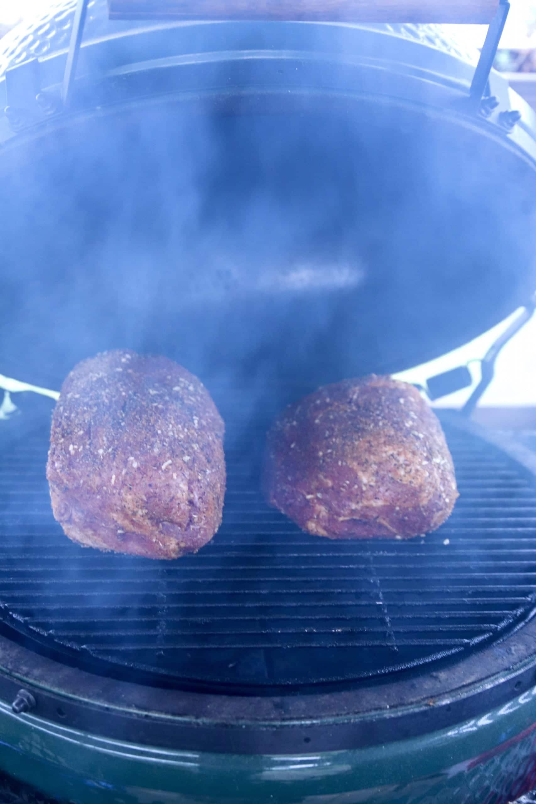 smoking pork shoulder on a grill