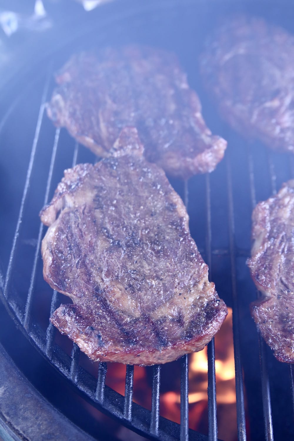 grilling ribeye steaks with grill marks