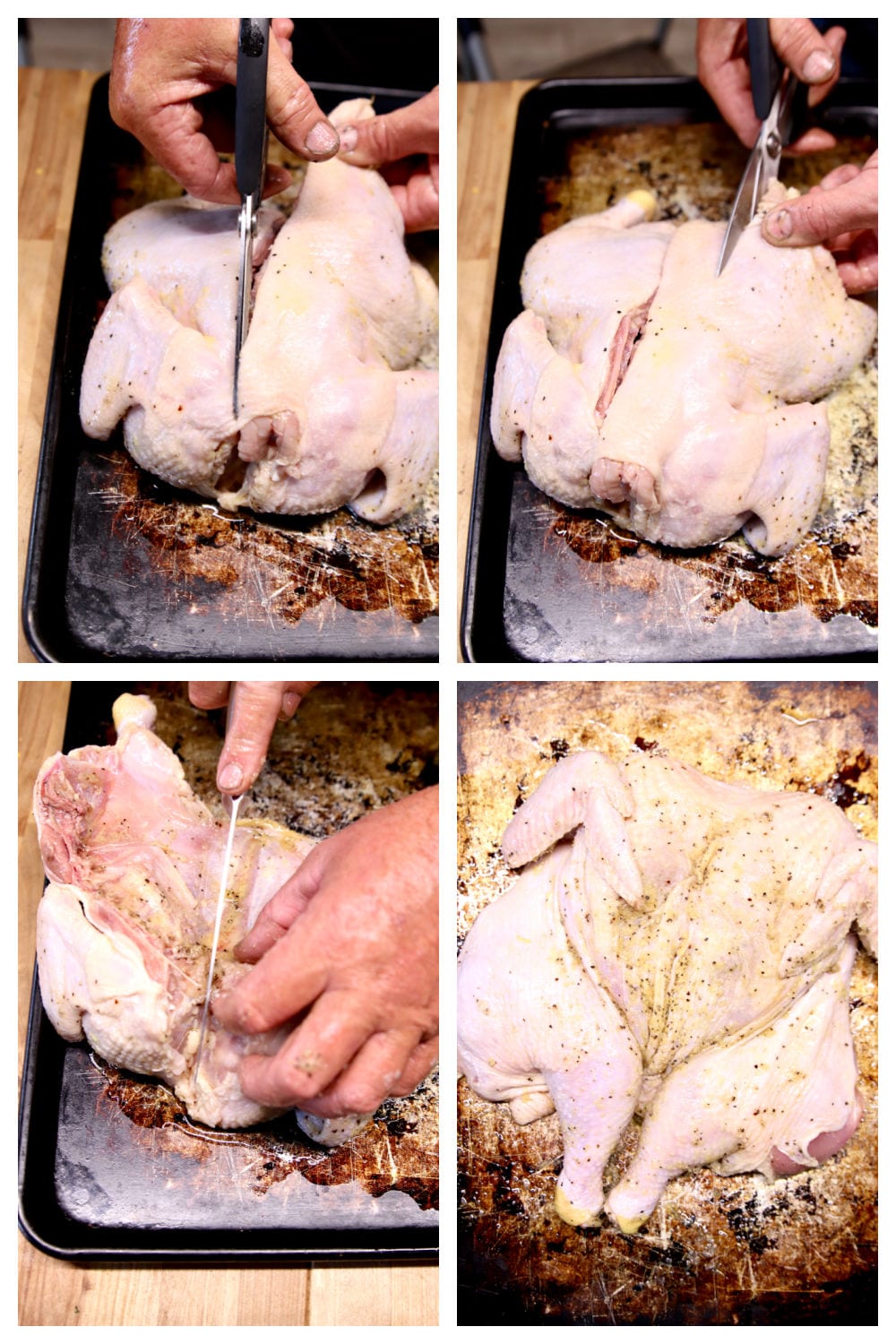 step by step - spatchcocking whole chicken