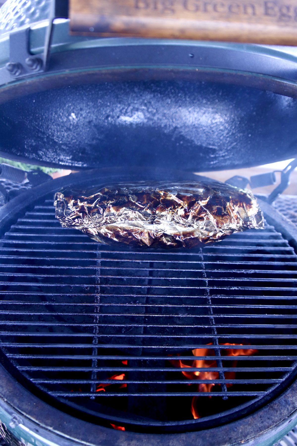 foil packet potatoes on a grill