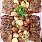 Grilled Strip Steaks with potatoes