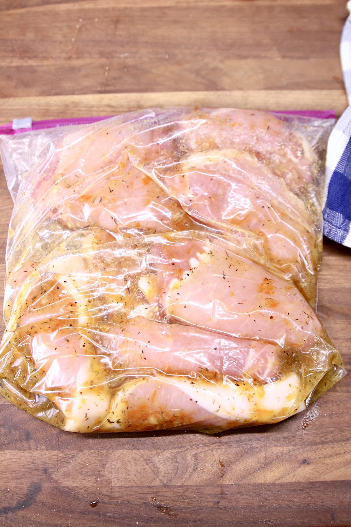Marinating pork chops in a baggie