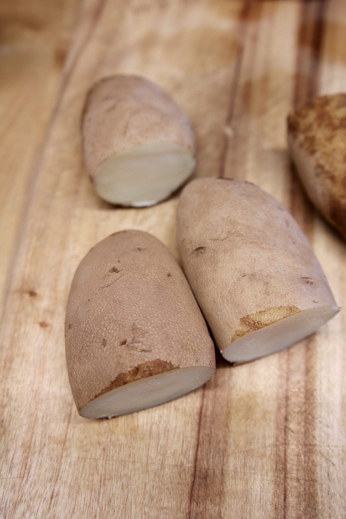russet potatoes, ends cut off