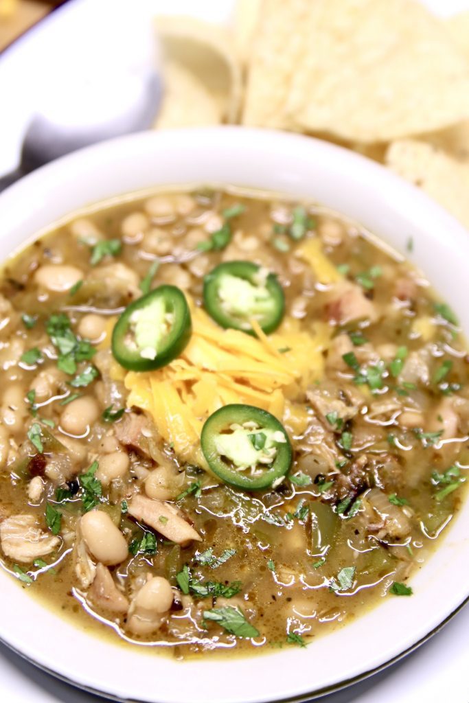 White Bean Chicken Chili {with Smoked Chicken} - Out Grilling