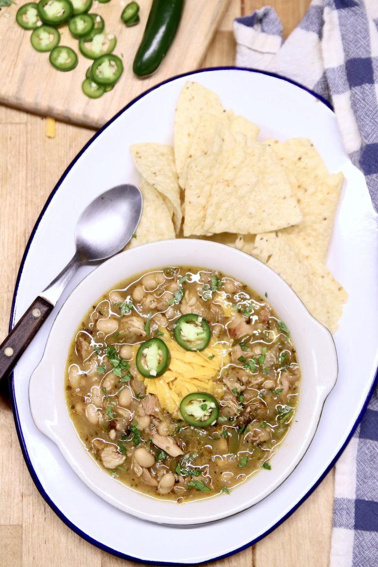 White Bean Chicken Chili {with Smoked Chicken} - Out Grilling