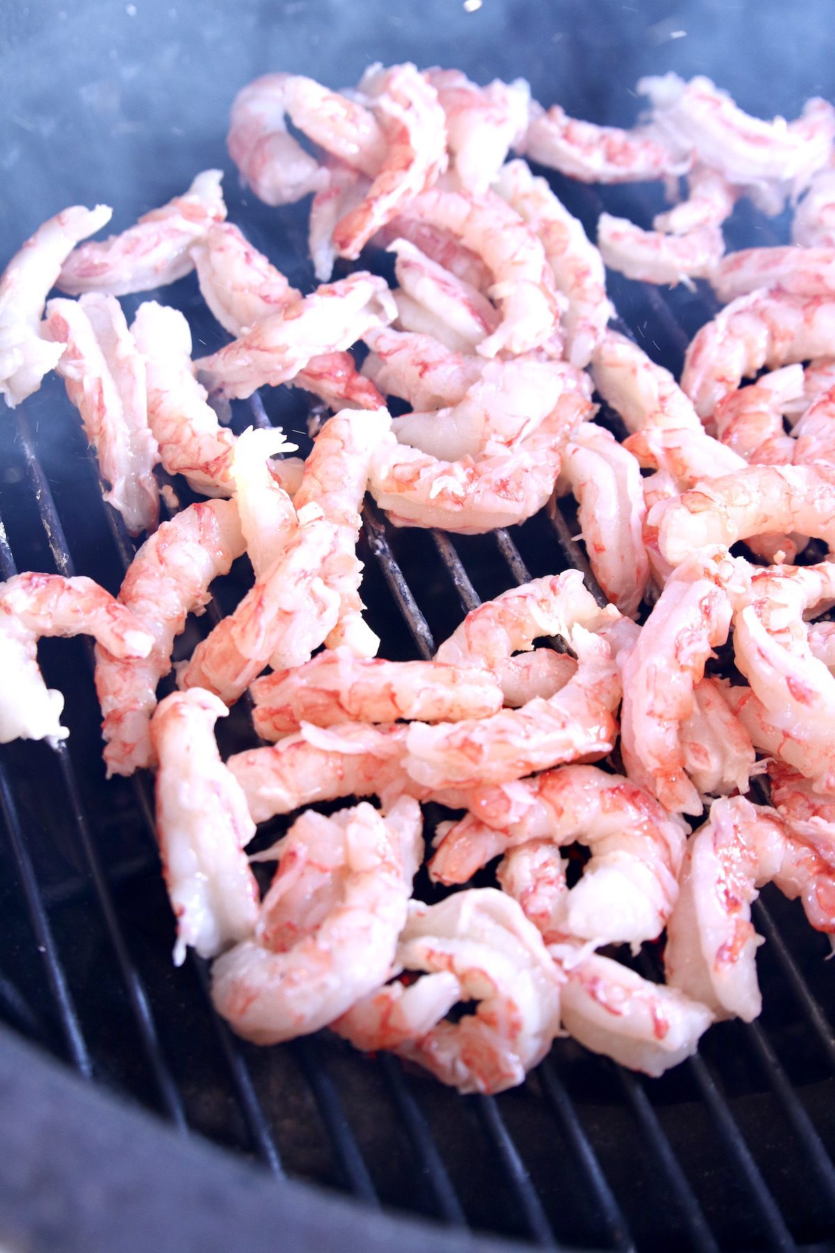 cooking shrimp on a grill