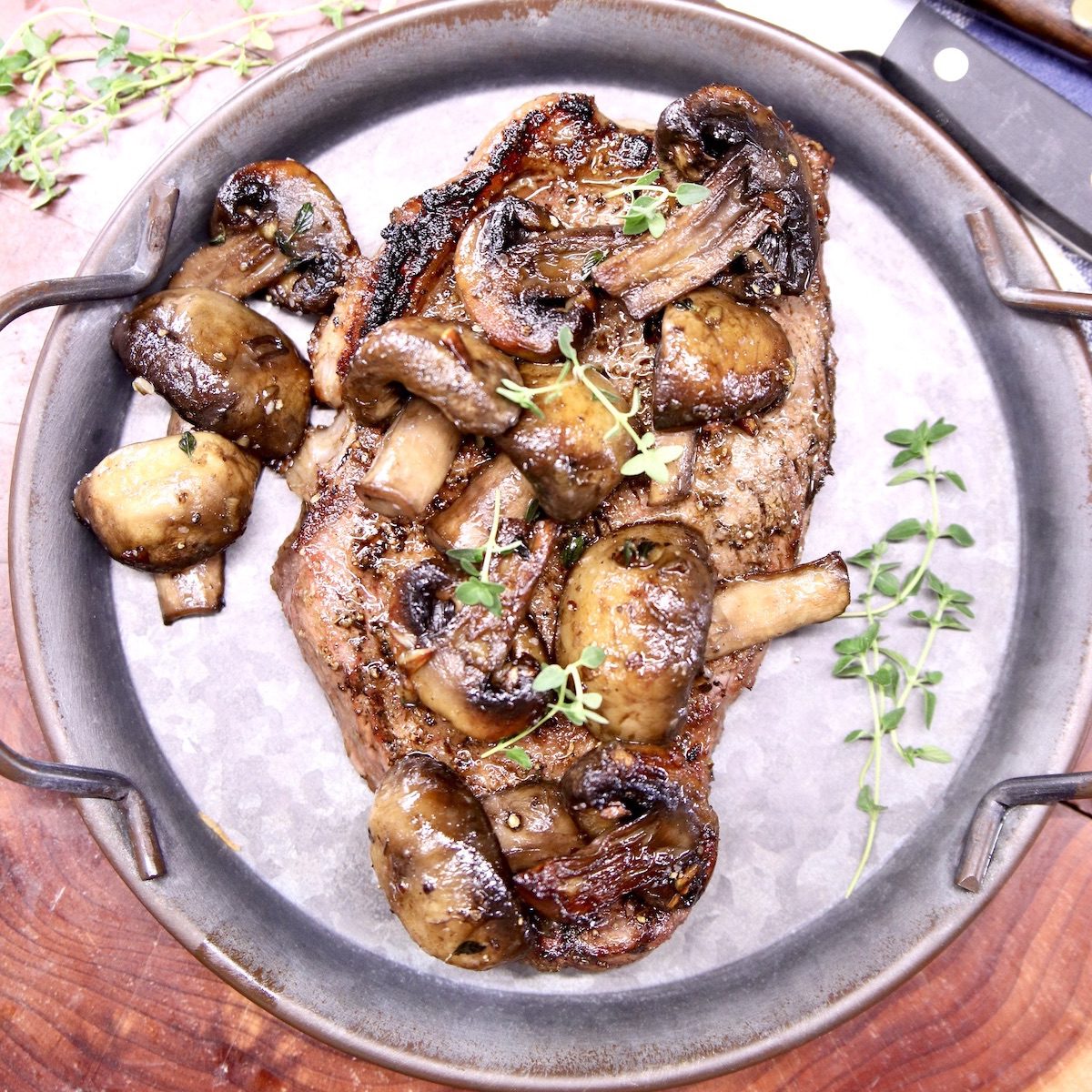 Steak and Garlic Butter Mushrooms