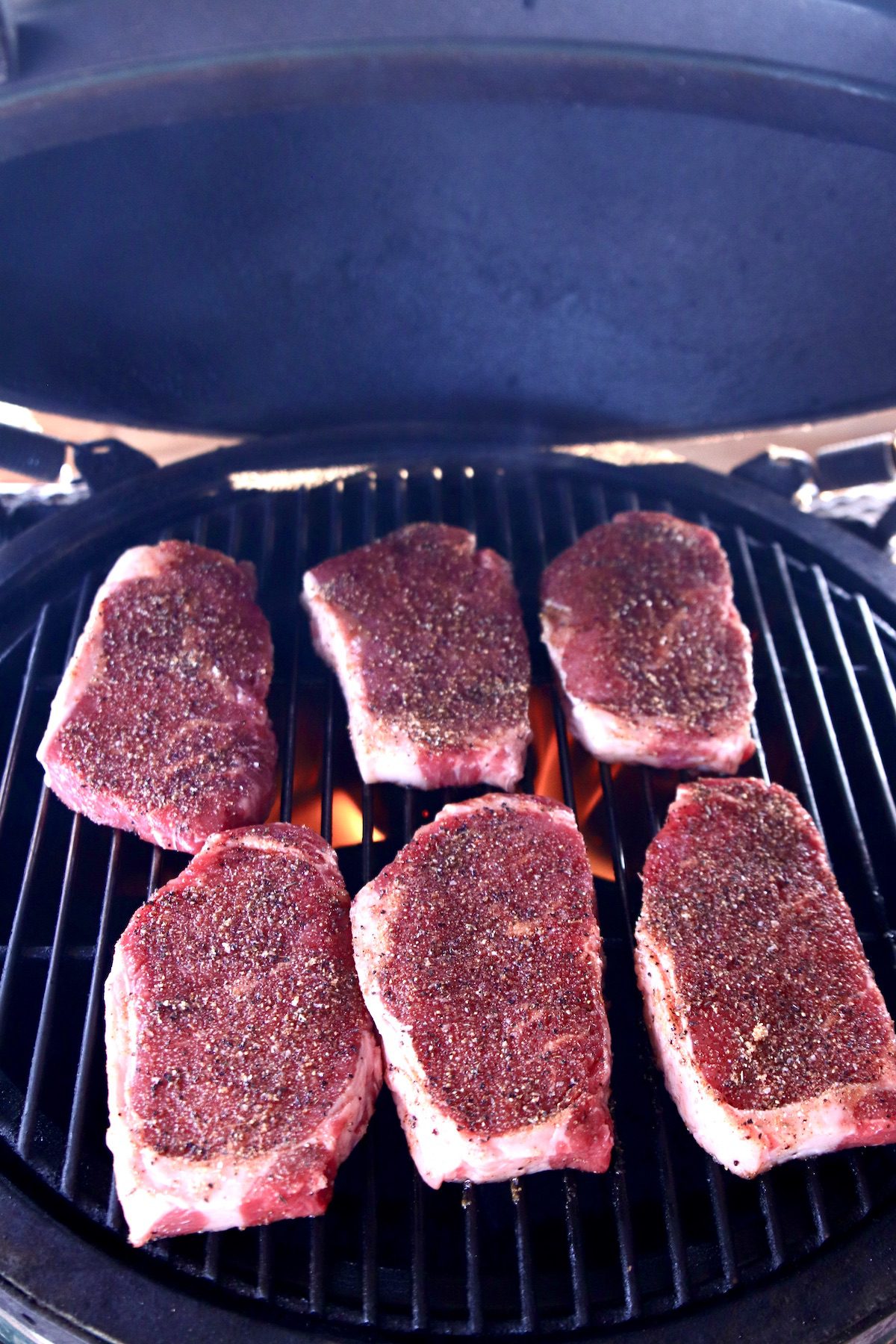 grilling 6 strip steaks