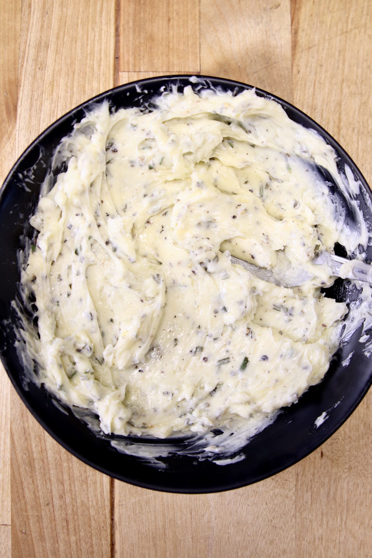 garlic and herb butter in a bowl