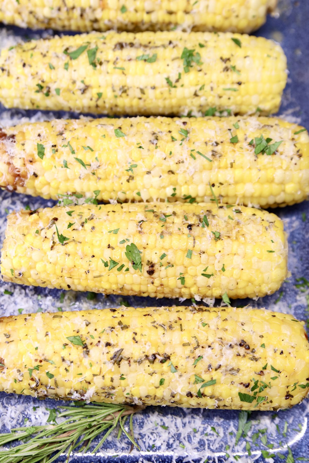 corn on the cob with parmesan butter and herbs