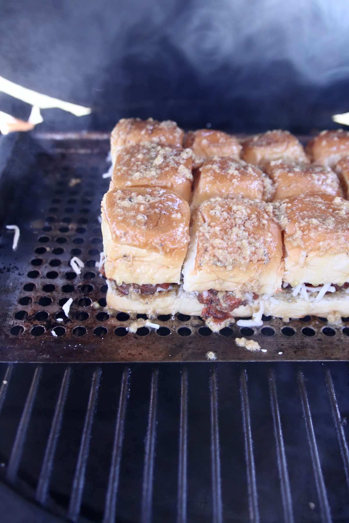grilling pizza sliders