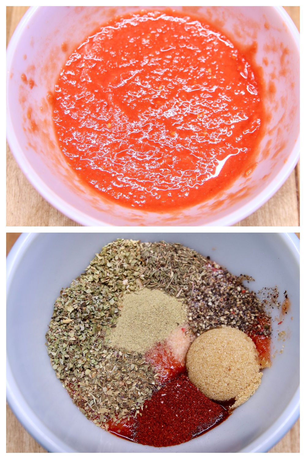 collage of homemade pizza sauce