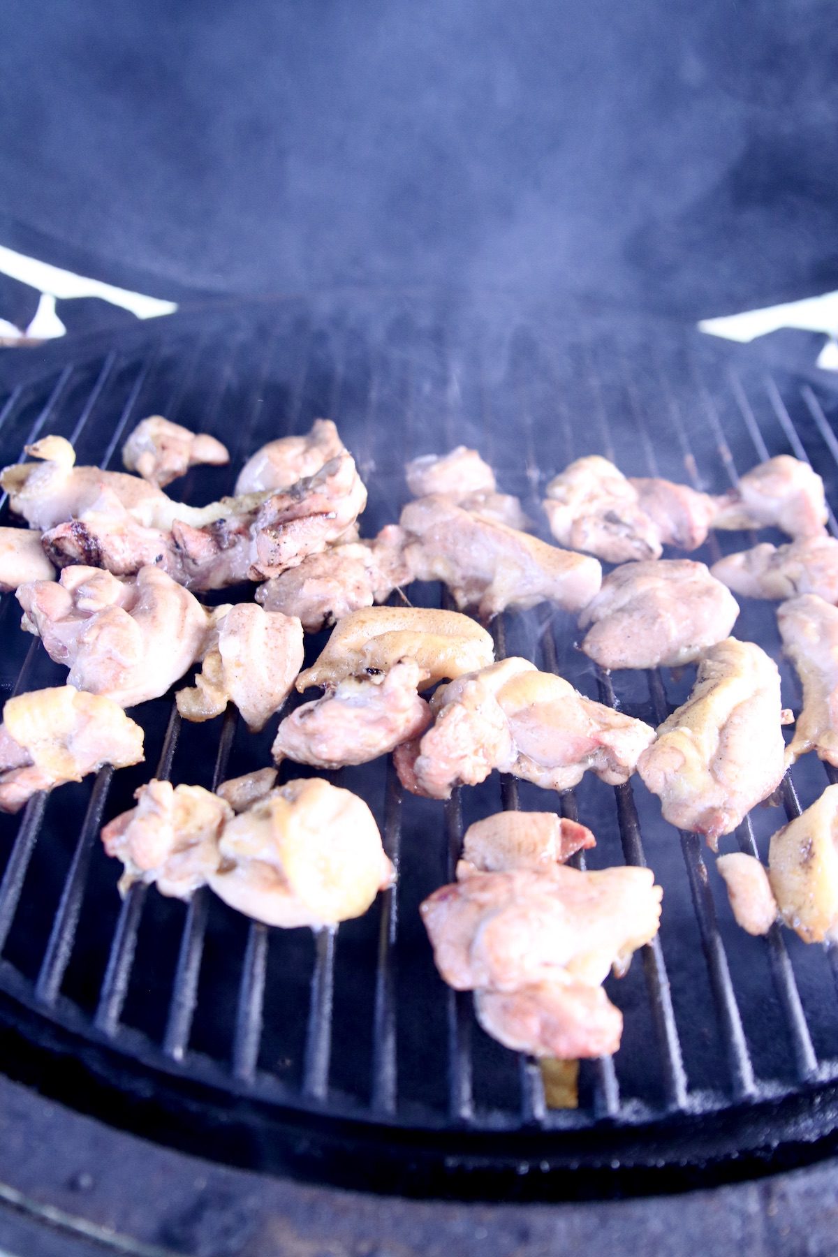boneless wings on a grill