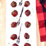 platter of cranberry meatballs