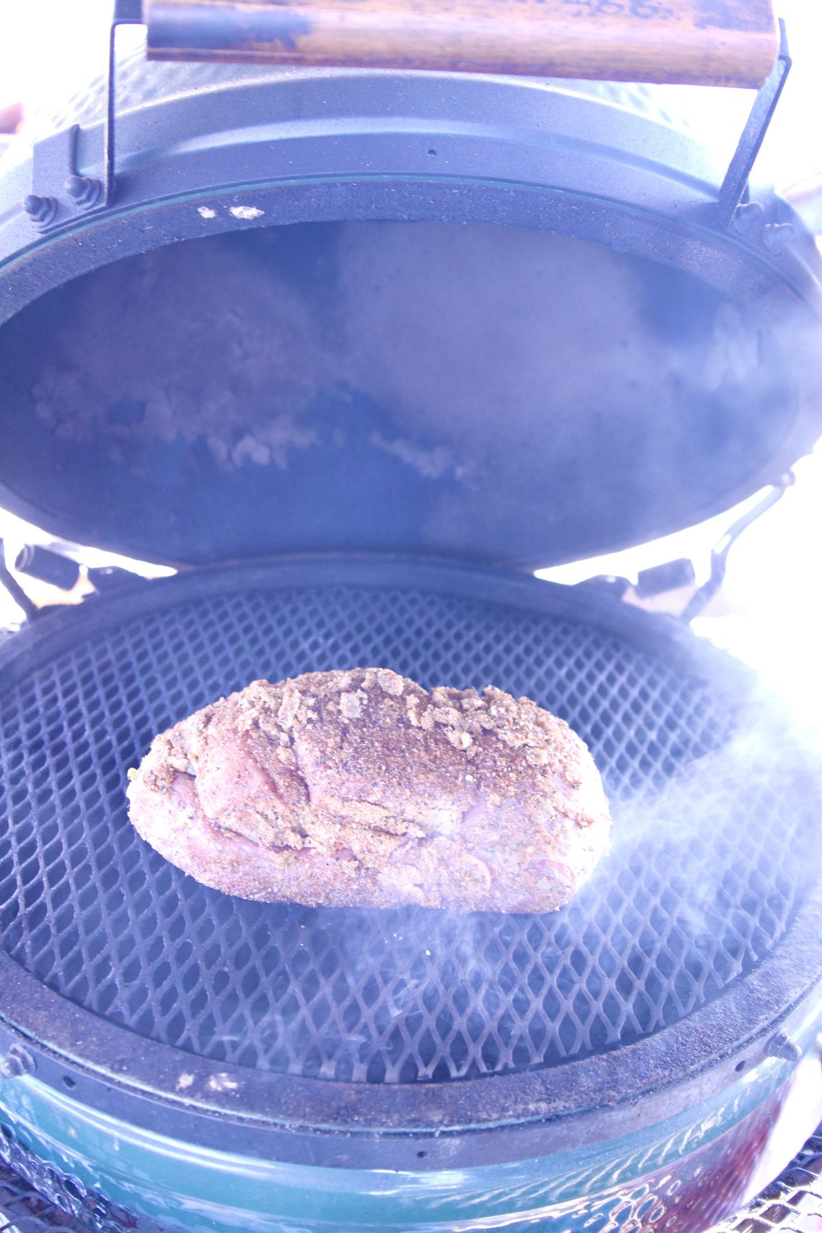 venison roast on a Big Green Egg grill