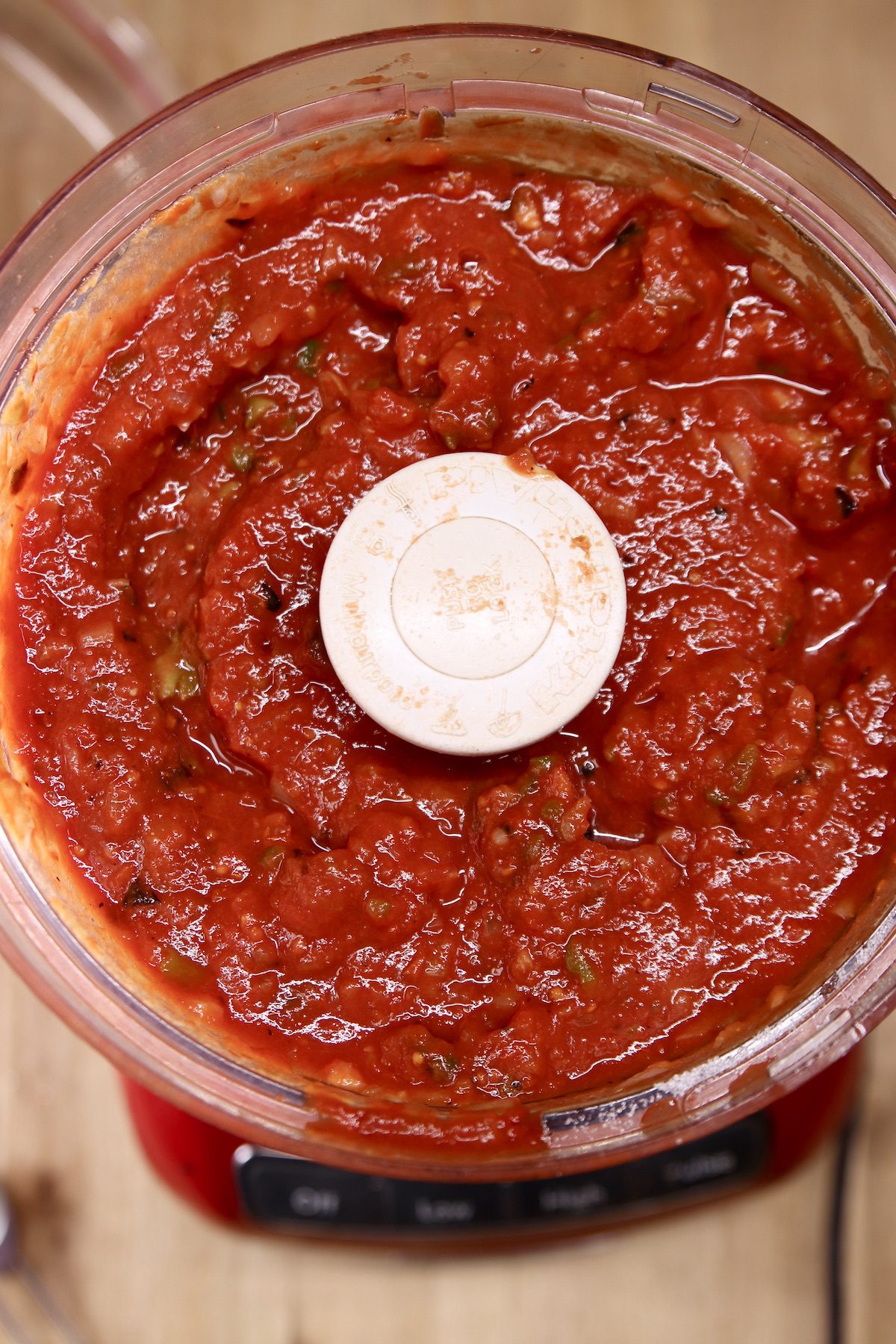 chunky salsa in a food processor