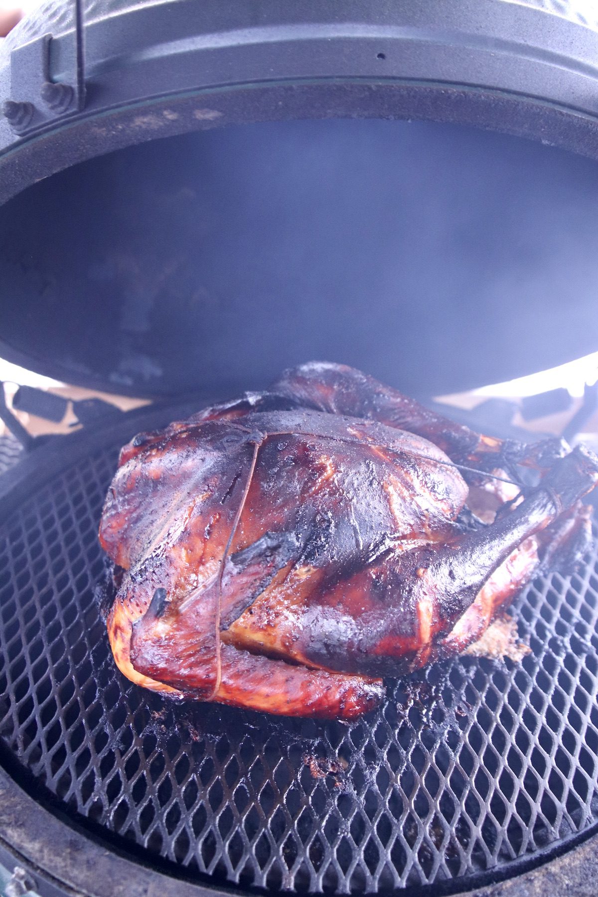 caramelized turkey on a grill