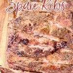 How to grill spare ribs - text overlay.