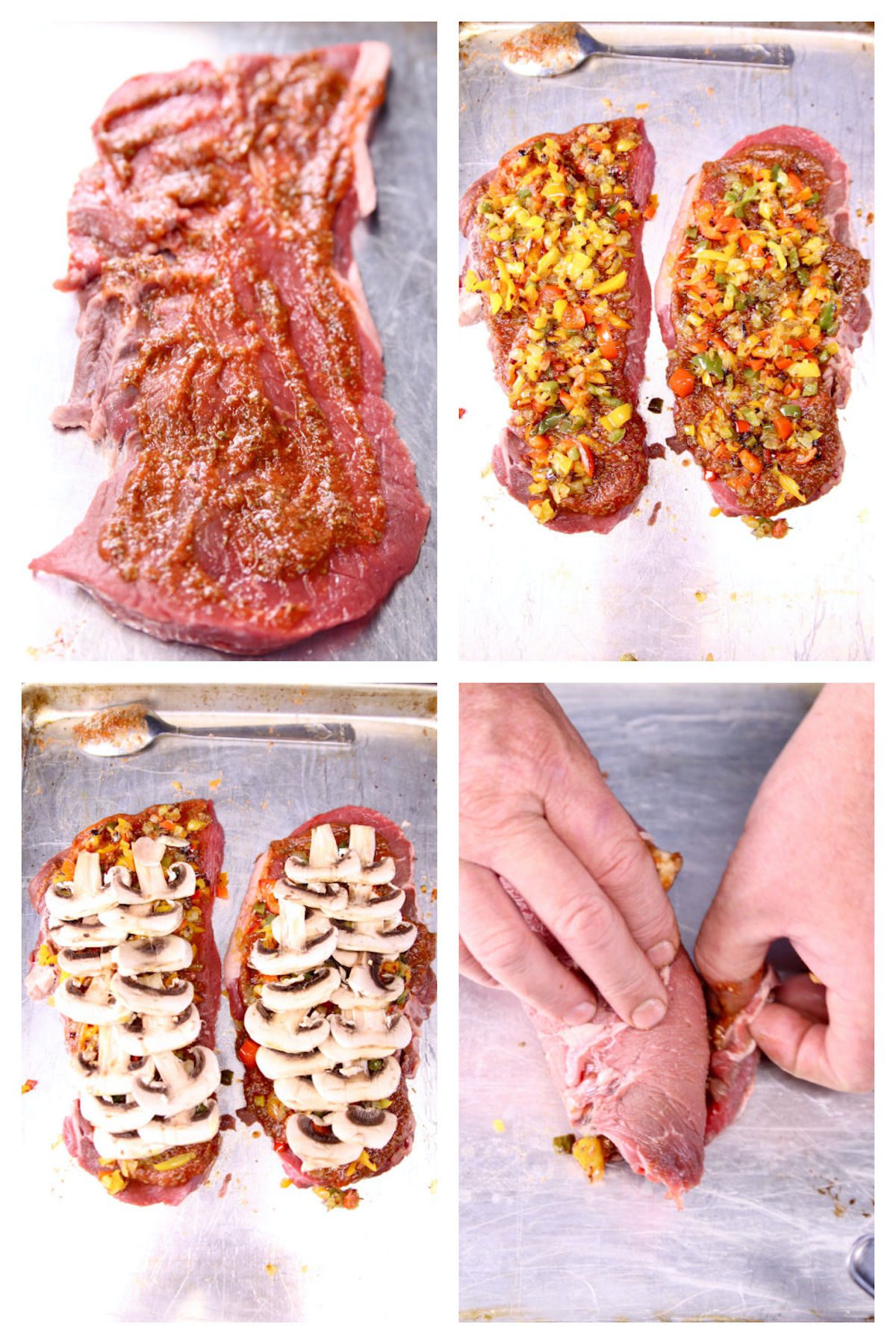 collage of filling sirloin steak