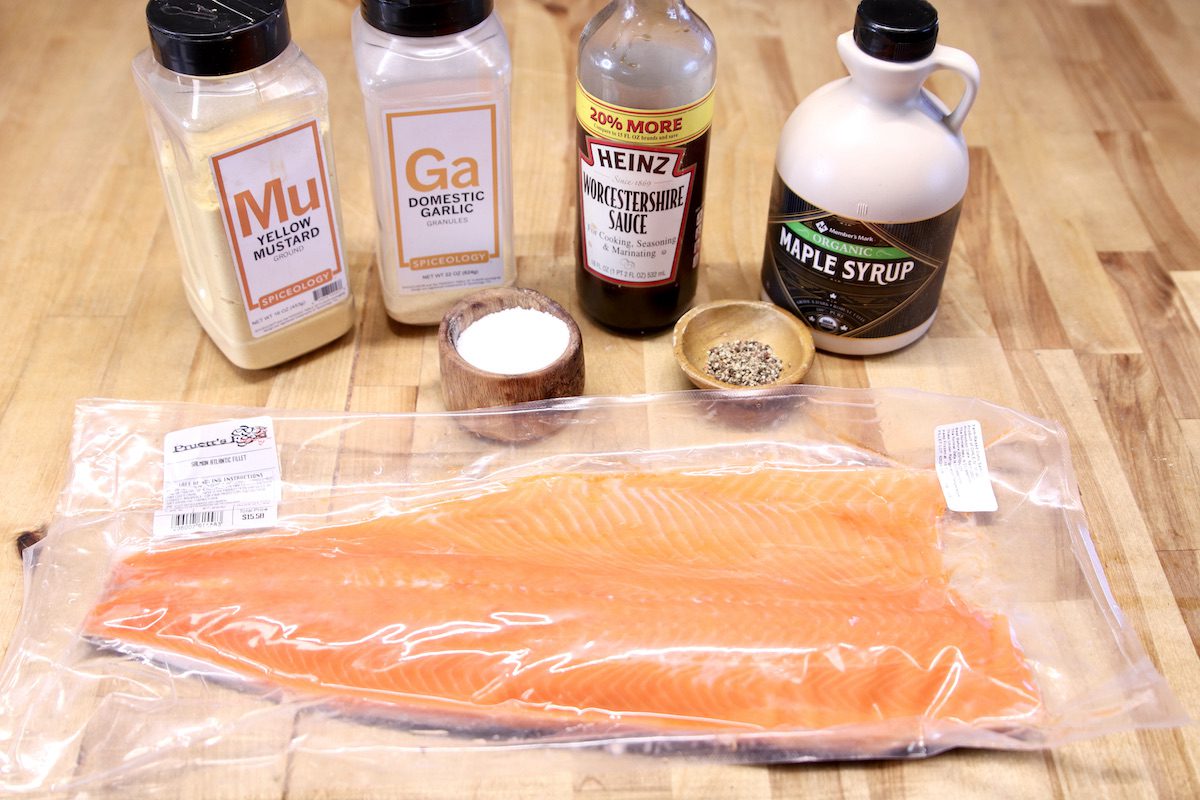 ingredients for maple glazed salmon